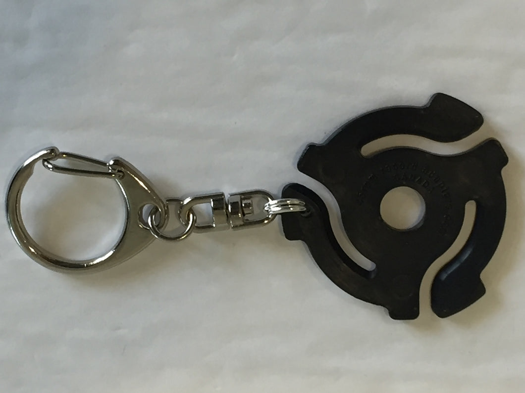 Black 45rpm Record Adapter Key Chain-Lobster Claw Style