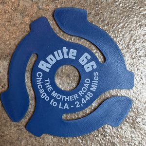 Blue "ROUTE 66" 45rpm Record Insert Adapter