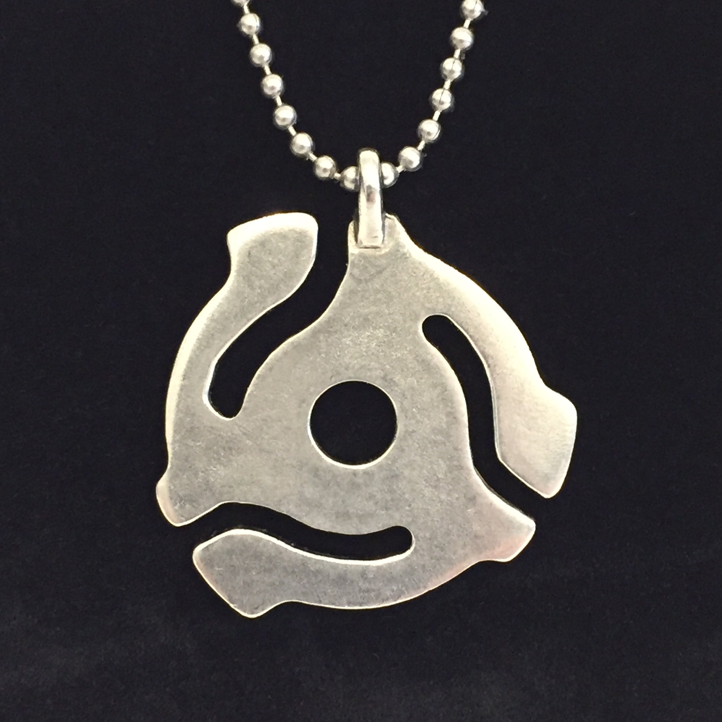 45RPM RECORD ADAPTER PENDANT & BALL CHAIN NECKLACE