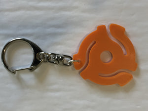 Orange 45rpm Record Adapter Key Chain-Lobster Claw Style