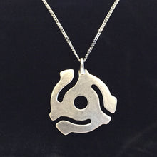Load image into Gallery viewer, 45RPM RECORD ADAPTER PENDANT &amp; CURB CHAIN NECKLACE
