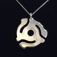Load image into Gallery viewer, SILVER PLATED 45RPM RECORD ADAPTER PENDANT WITH SILVER NECKLACE

