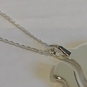 SILVER PLATED 45RPM RECORD ADAPTER PENDANT WITH SILVER NECKLACE